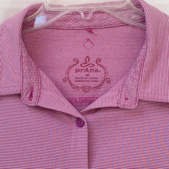 Prana Stripes Top Kinley Shirt Women's Medium Collared Long Sleeves Button Front - Picture 3 of 12